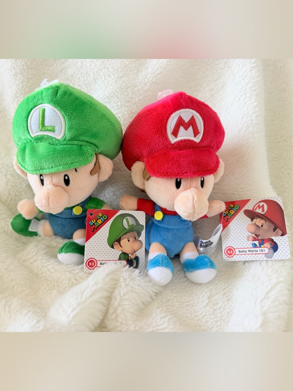 NWT Nintendo Super Mario Baby Mario & Baby Luigi Plush Set